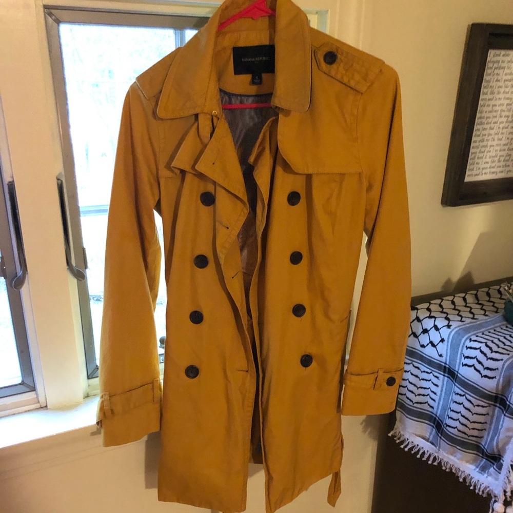 Banana republic dark yellow fall trench
